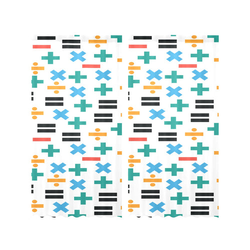 Math Pattern Print Design 05 Gauze Curtain