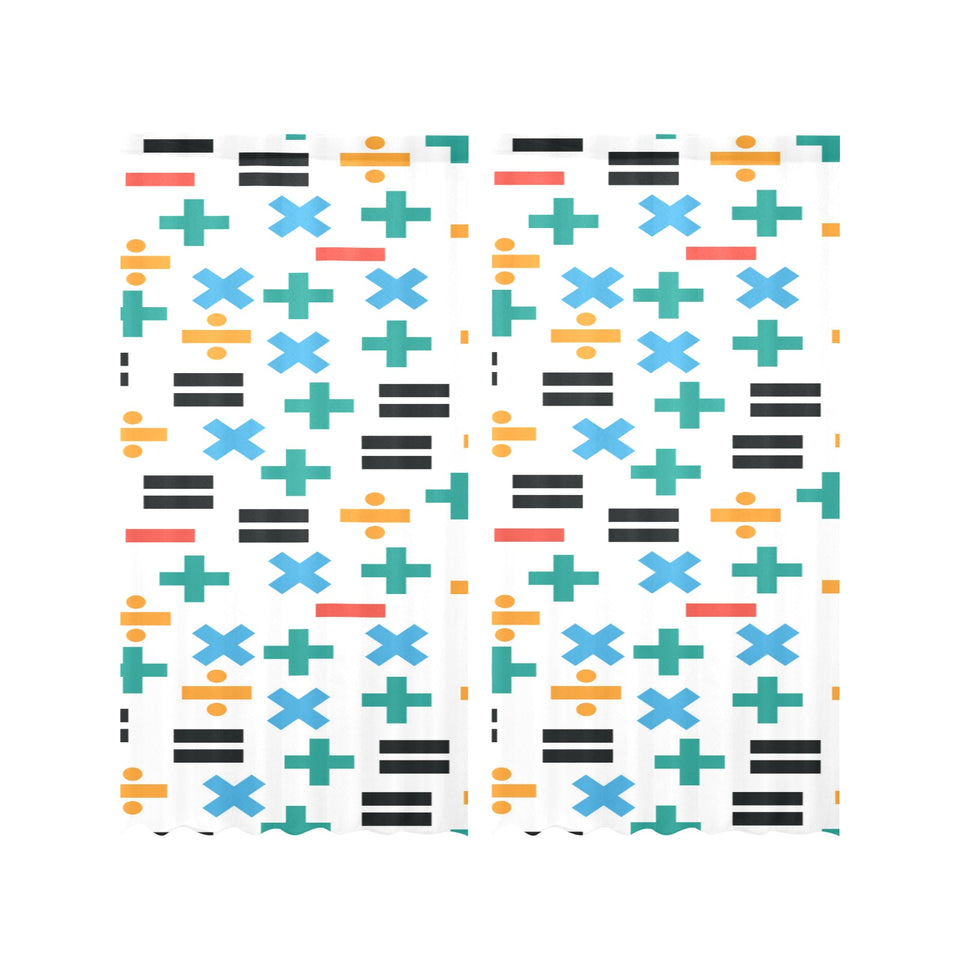 Math Pattern Print Design 05 Gauze Curtain