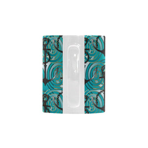 Anchor nautical green background Classical White Mug (Fulfilled In US)