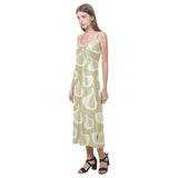 Garlic design pattern V-Neck Open Fork Long Dress