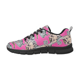 Chameleon lizard pattern pink background Men's Sneaker Shoes