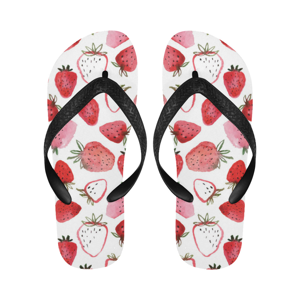watercolor hand drawn beautiful strawberry pattern Unisex Flip Flops