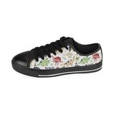 Cute dinosaurs pattern Men's Low Top Canvas Shoes Black