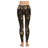 Gold peacock feather pattern Women's Legging Fulfilled In US