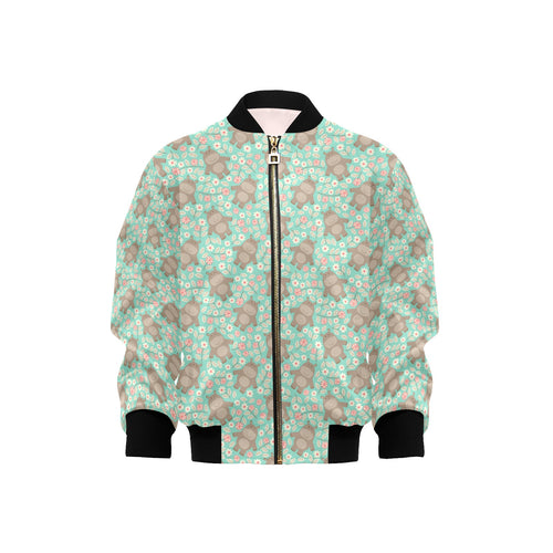 Hippopotamus Pattern Print Design 02 Kids' Boys' Girls' Bomber Jacket