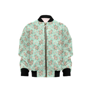 Hippopotamus Pattern Print Design 02 Kids' Boys' Girls' Bomber Jacket