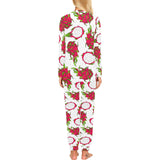 dragon fruits white background Women's All Over Print Pajama Set