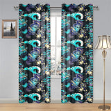 Dragon sea wave pattern Gauze Curtain