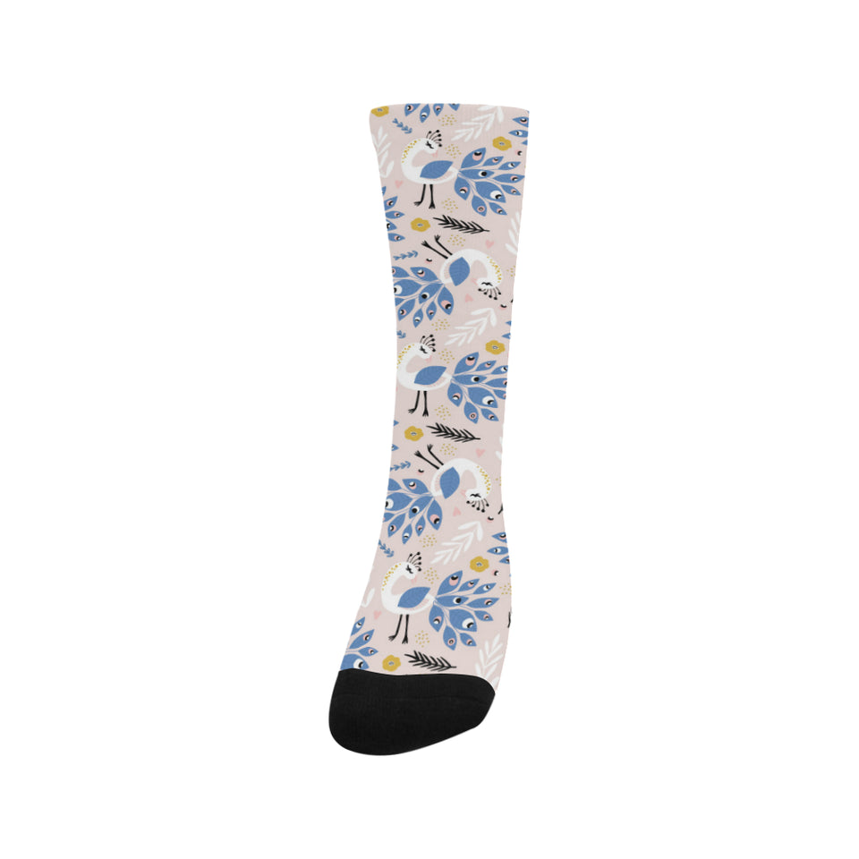Cute peacock pattern Crew Socks