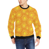 Sun orange background Men's Crew Neck Sweatshirt