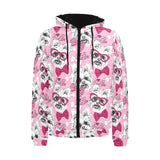 Yorkshire Terrier Pattern Print Design 03 Men's Padded Hooded Jacket