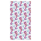 Purple seahorse blue coral pattern Bath Towel
