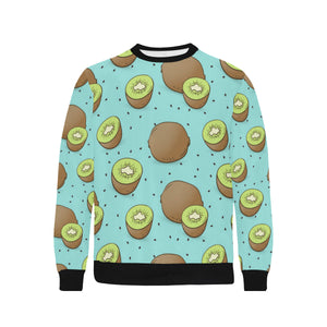 Kiwi blue background Men's Crew Neck Sweatshirt