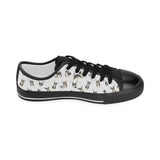 Chihuahua dog pattern Kids' Boys' Girls' Low Top Canvas Shoes Black