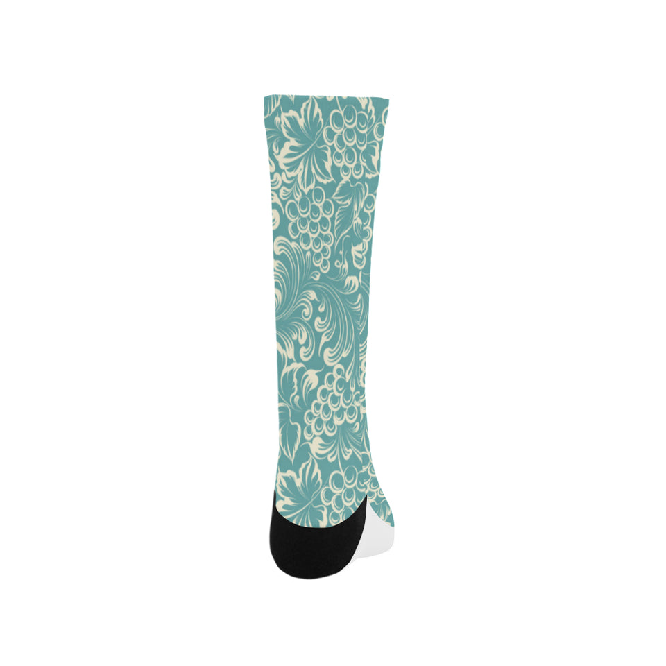 Classic Hand drawn Grape pattern Crew Socks