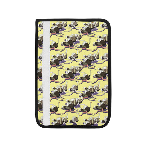 Ostrich Pattern Print Design 04 Car Seat Belt Cover