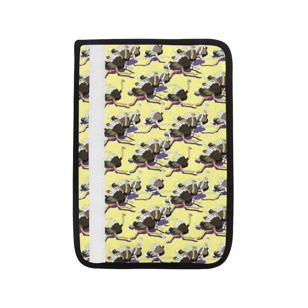 Ostrich Pattern Print Design 04 Car Seat Belt Cover
