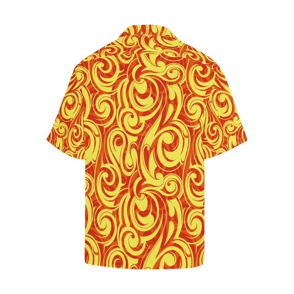 Fire flame design pattern Men's All Over Print Hawaiian Shirt