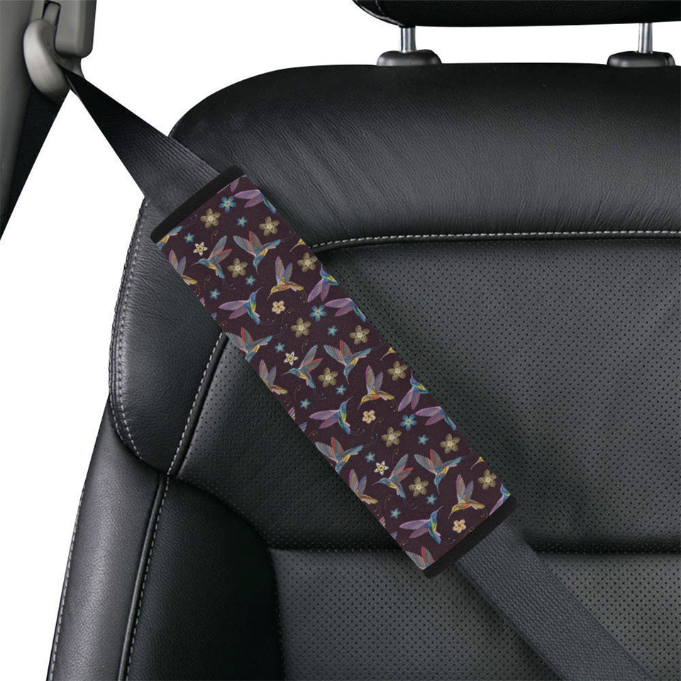 Hummingbird Pattern Print Design 04 Car Seat Belt Cover