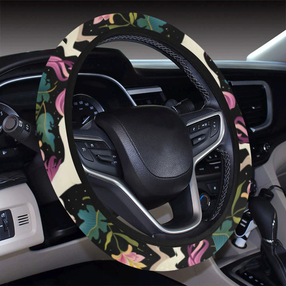 Unicorns forest background Car Steering Wheel Cover