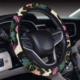 Unicorns forest background Car Steering Wheel Cover