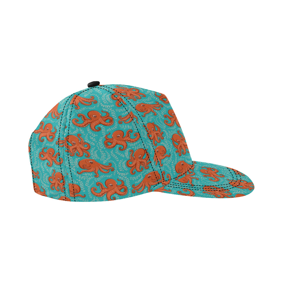 Octopus turquoise background All Over Print Snapback Cap