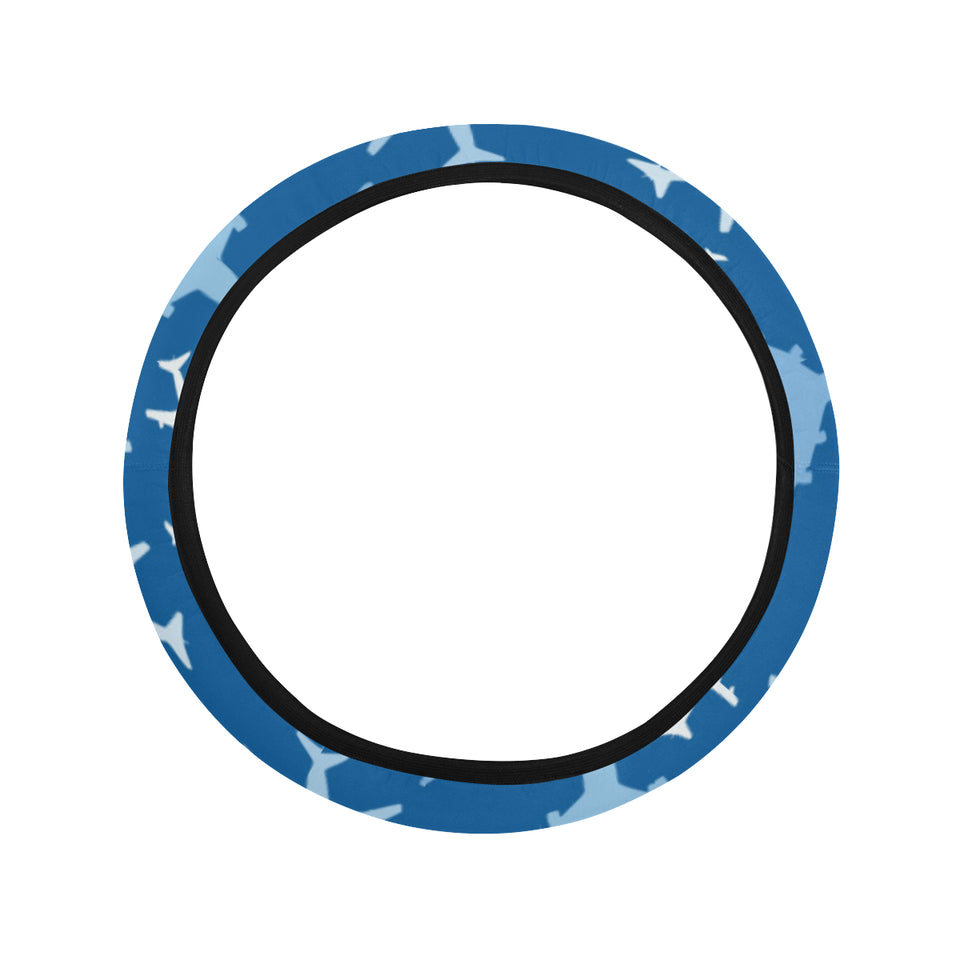 Airplane pattern in the sky Car Steering Wheel Cover