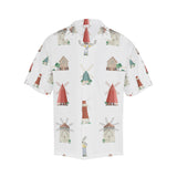 windmill design pattern Men's All Over Print Hawaiian Shirt