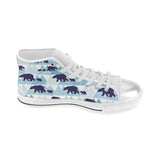 polar bear winter snow pattern Women's High Top Canvas Shoes White