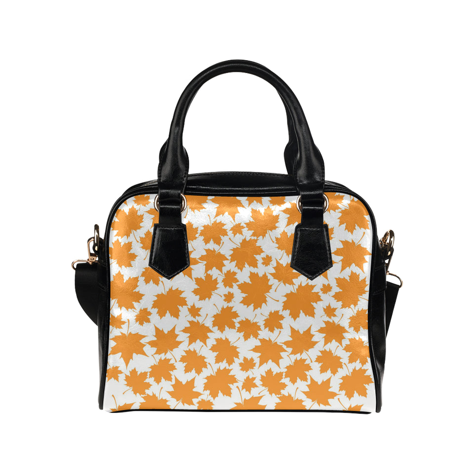 Orange Maple Leaf pattern Shoulder Handbag