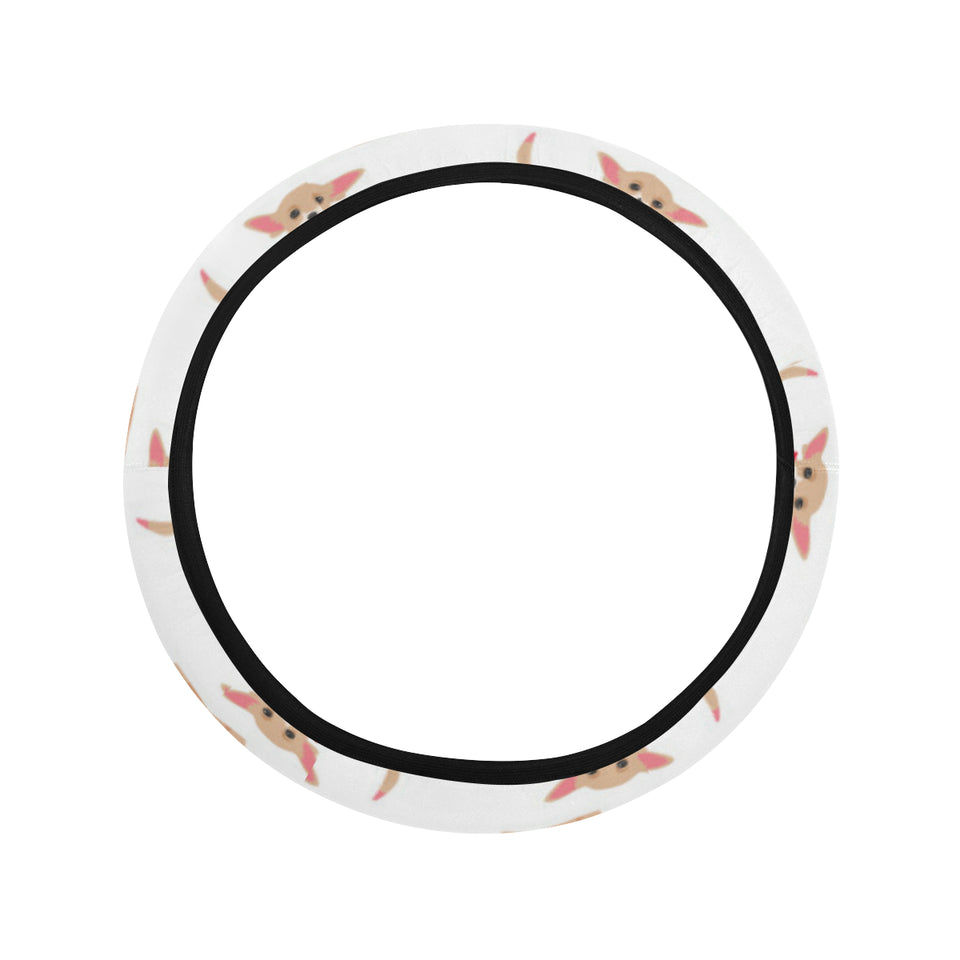 Chihuahua bone paw pattern Car Steering Wheel Cover