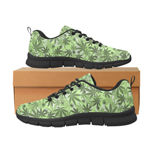 Canabis Marijuana Weed Pattern Print Design 01 Men's Breathable Sneakers ( Model 055)