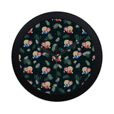 Cute sloths sleeping christmas ball santa hat patt Elegant Black Wall Clock