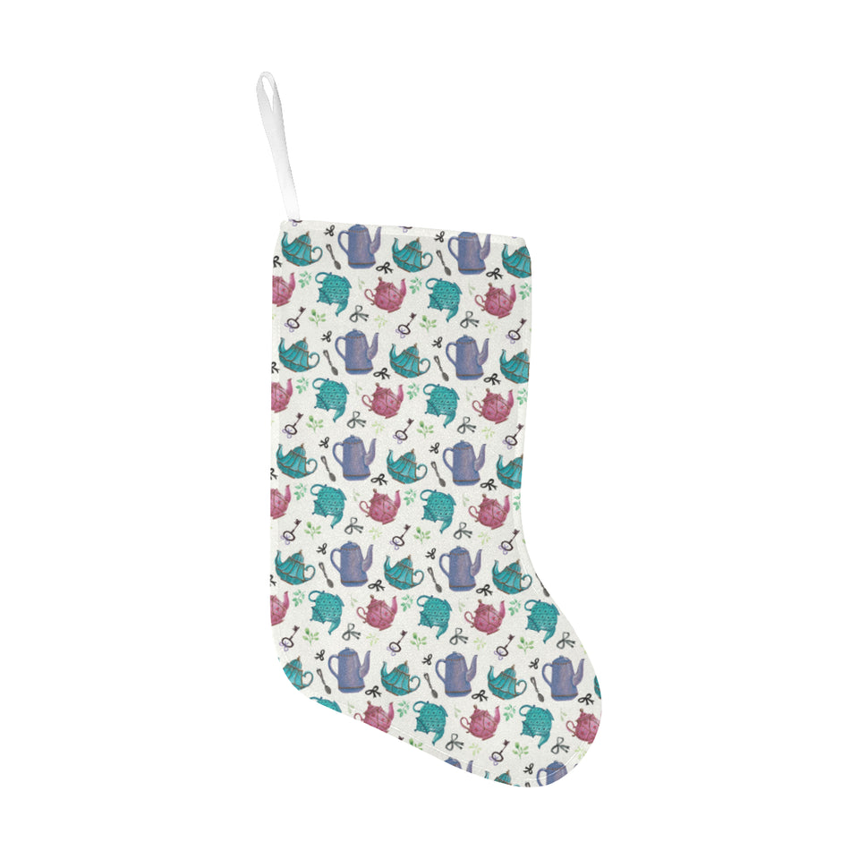 Tea pots Pattern Print Design 05 Christmas Stocking