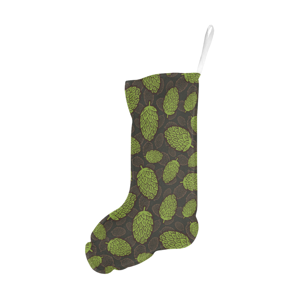 Hop pattern black background Christmas Stocking