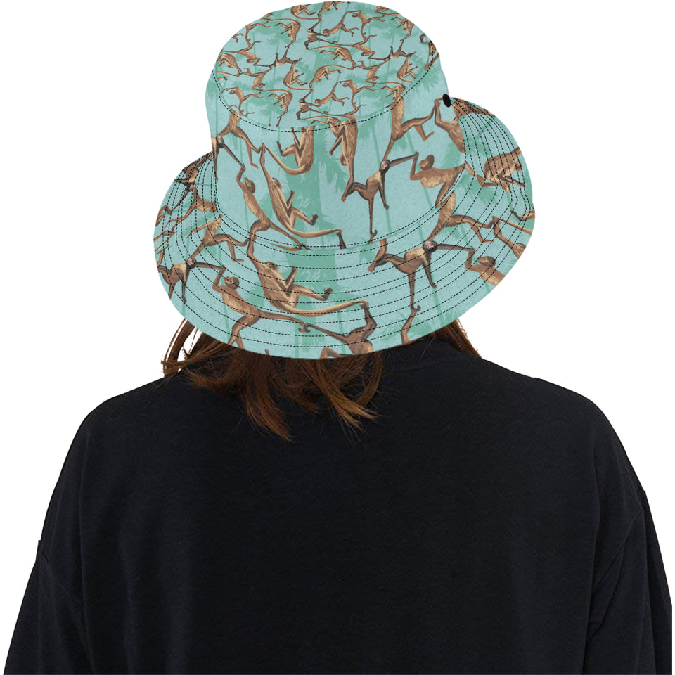 Monkey Palm tree background Unisex Bucket Hat