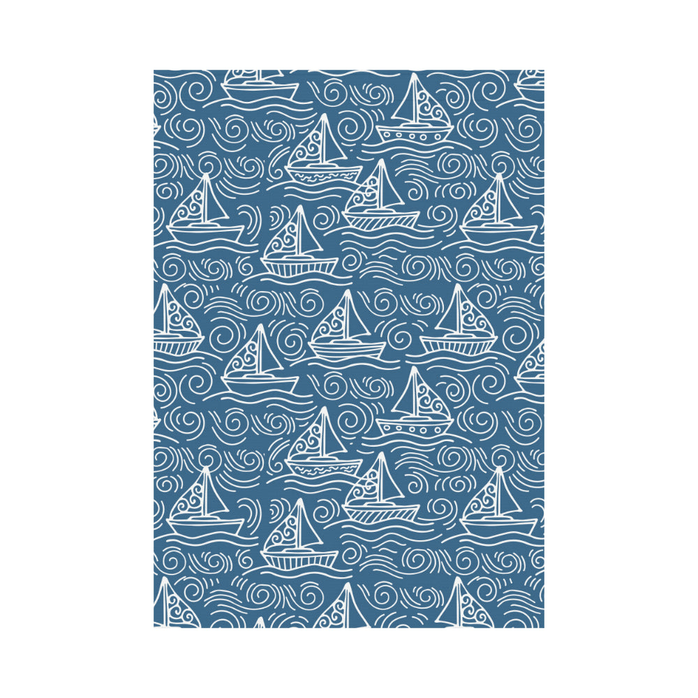 Hand drawn sailboat pattern House Flag Garden Flag