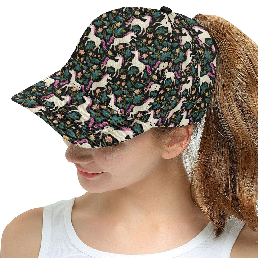 Unicorns forest background All Over Print Snapback Cap