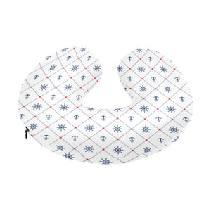 Anchor rudder nautical design pattern U-Shaped Travel Neck Pillow