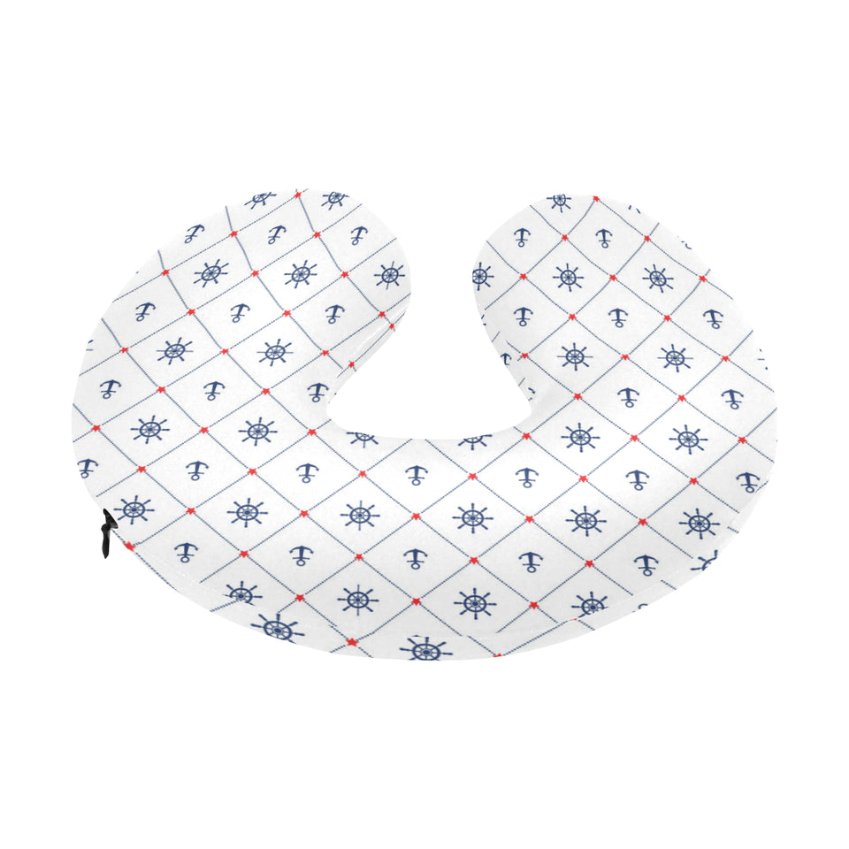 Anchor rudder nautical design pattern U-Shaped Travel Neck Pillow