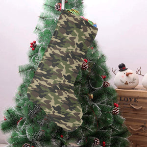 Dark Green camouflage pattern Christmas Stocking