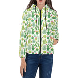 Cactus pattern copy Women's Padded Hooded Jacket