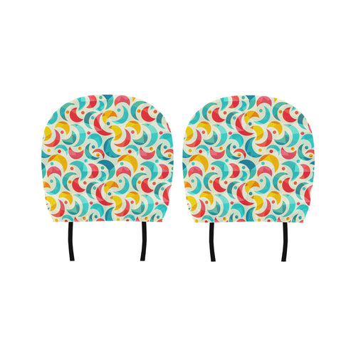 Colorful moon pattern Car Headrest Cover