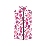 pink sketch tulip pattern Women's Padded Vest