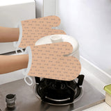 Engine Piston Cream Background Pattern Design 04 Heat Resistant Oven Mitts