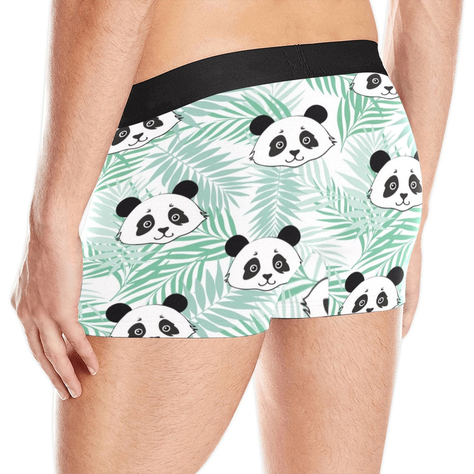 Panda pattern tropical leaves background Men's All Over Print Boxer Briefs Men's Underwear