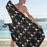 Deer Christmas new year pattern argyle Beach Towel