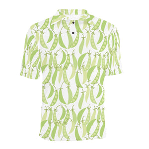 Green Peas Pattern Print Design 03 Men's All Over Print Polo Shirt