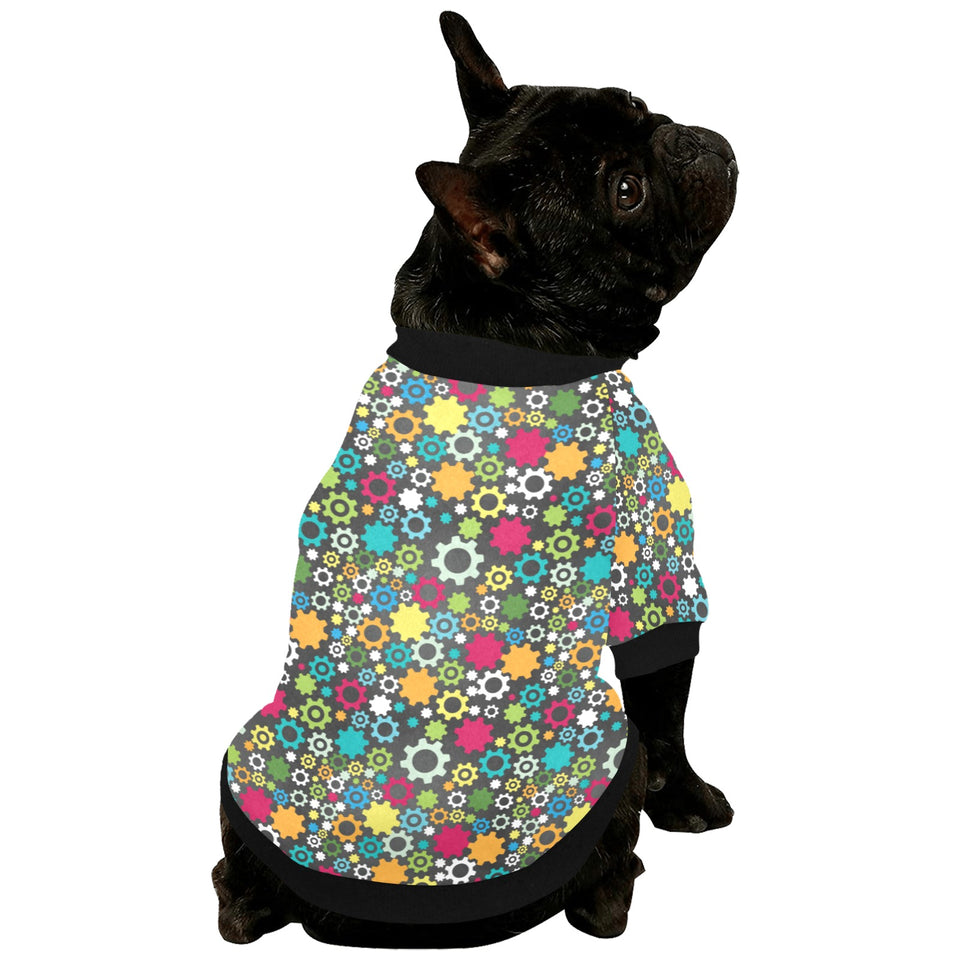 Gear Pattern Print Design 03 All Over Print Pet Dog Round Neck Fuzzy Shirt