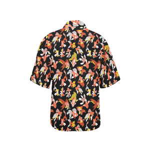 Goldfish Pattern Print Design 03 Women's All Over Print Hawaiian Shirt